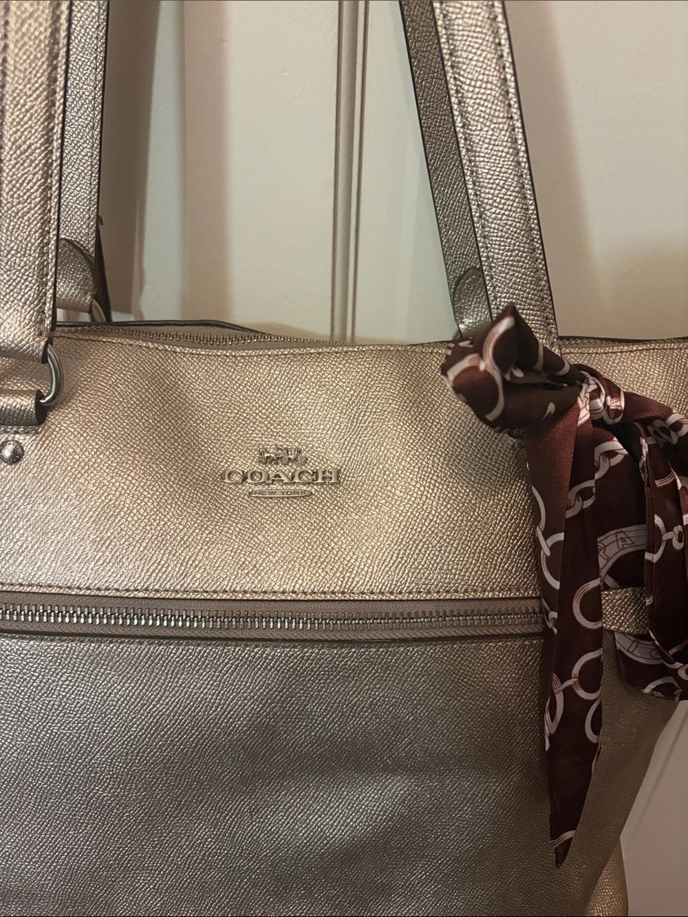 Coach tote metallic